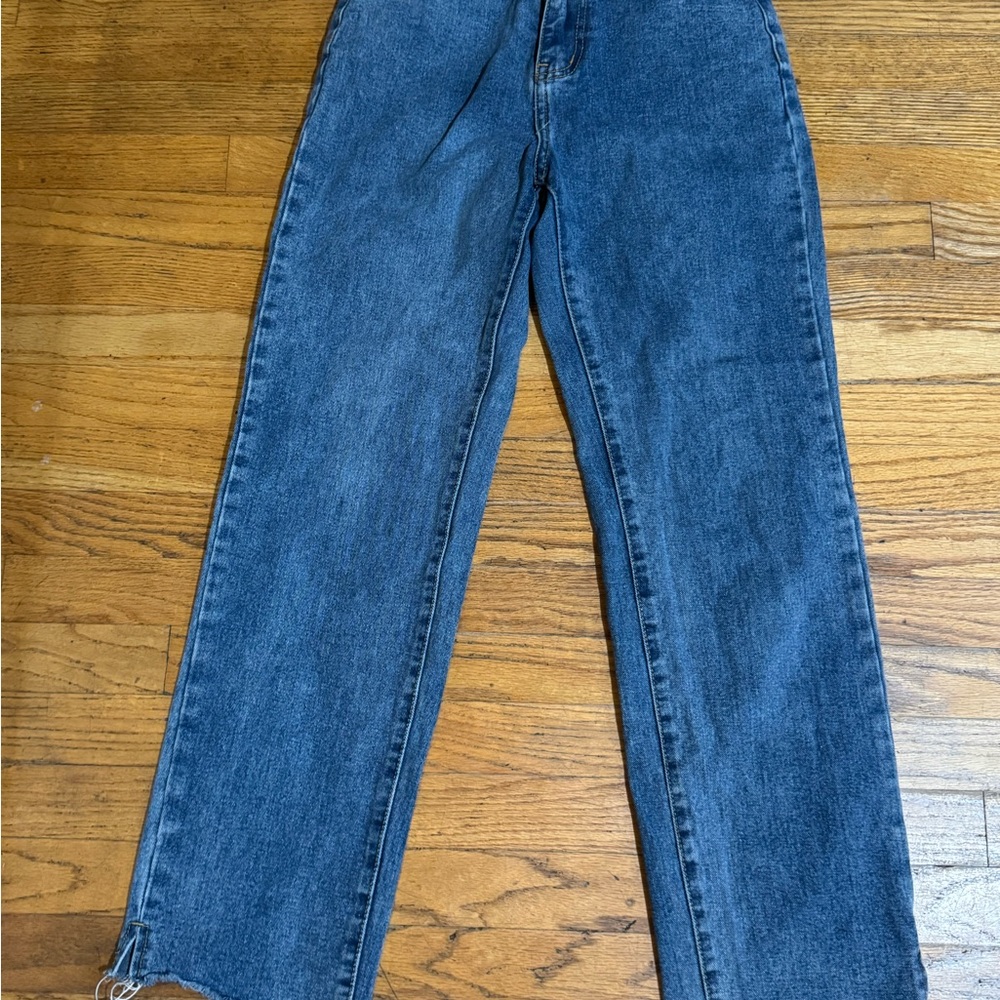PrettyLittleThing Dark Blue Straight Jeans